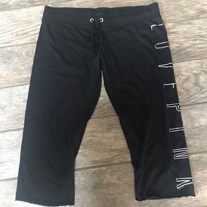 Victoria Secret Pink size L black crop sweat pants